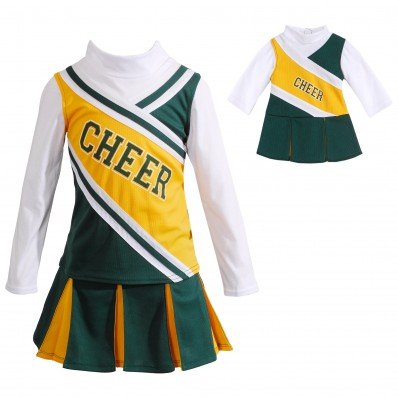 "Go Team" Cheerleader Dress with Matching Outfit for 18 inch Play Doll