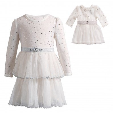 "Snow Princess" Occasion Dress with Matching Outfit for 18 inch Play Doll