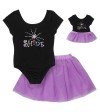"Shine Like a Star" Two Piece Leotard and Tutu Set with Doll Outfit
