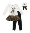 “My Christmas Angel” Long Sleeve Dress and Legging Set and Matching Outfit for 18 inch Play Doll