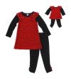 Two Piece Ruffle-Dress and Legging Set with Matching Outfit for 18 inch Play Dolls