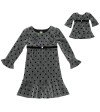 Long Sleeve Metallic Mesh Ruffle Special Occasion Dress with Matching Outfit for 18 inch Play Doll