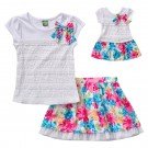 "Blossom Flowers" Skirt Set with Matching Outfit for 18 inch Play Doll