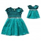 "Blue Highwaisted" Fashion Dress with Matching Outfit for 18 inch Play Doll 