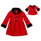 "Red Velvet" Fleece Coat Outerwear with Matching Outfit for 18 inch Play Doll