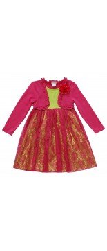  Matchbacks! "Garden Party" Long Sleeve Mock Shrug Dress - Girl Outfit Only