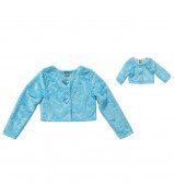 "Two Hearts" Turquoise Cropped Dancewear Coverup Jacket and Doll Outfit