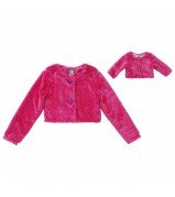 "Two Hearts" Pink Cropped Dancewear Coverup Jacket and Doll Outfit