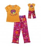 "Happy Dreams" Two-Piece Pajamas Set and Doll Outfit