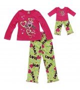 "Love-ly Dreams" Two Piece Pajama Sleepwear Set with Doll Outfit