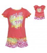 "Love and Joy" Two Piece Sleepwear Set (Shorts) with Matching Outfit for 18 inch Play Doll