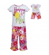 "Happy To Be Me!" Two Piece Sleepwear Set with Matching Outfit for 18 inch Play Doll
