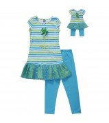 "Flower Child" Legging Set with Matching Outfit for 18 inch Play Doll