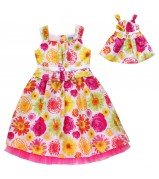 "Elegant Flowers" Occasion Dress with Matching Outfit for 18 inch Play Doll