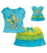 "Floating Butterfly" Skirt Set with Matching Outfit for 18 inch Play Doll