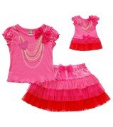 "Fancy and Fun" Skirt Set with Matching Outfit for 18 inch Play Doll