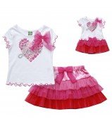 "Love" Skirt Set with Matching Outfit for 18 inch Play Doll