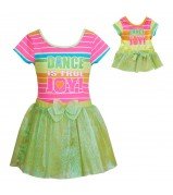 "Joyful Dancer" Two Piece Leotard and Tutu Set with Matching Outfit for 18 inch Play Doll