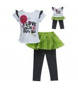 "I Love Each and Every Day" Legging Set with Matching Outfit for 18 inch Play Doll