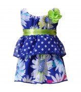 Blue Floral Ruffled Doll Clothes Outfit for 18 inch Doll