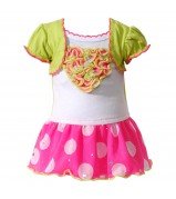 Pink Polka Dots Doll Clothes Outfit for 18 inch Doll 