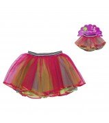 "2 in 1" Colorful Reversible Tutu with Matching Outfit for 18 inch Play Doll 