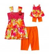 "Tropical Tye Dye" Legging Set with Matching Outfit for 18 inch Play Doll 
