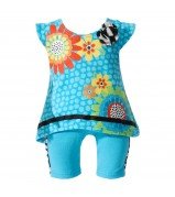 Blue Floral Set Outfit for 18 inch Play Dolls