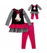"Halloween Ghosts and Bows" Legging Set with Matching Outfit for 18 inch Play Doll 