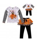 "Halloween Witch" Leggings Set with Matching Outfit for 18 inch Play Doll 