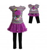 "Cupcake" Legging Set with Matching Outfit for 18 inch Play Doll 