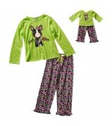 "Puppy Love" Two Piece Sleepwear Set with Matching Outfit for 18 inch Play Doll