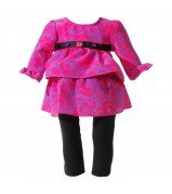 Tiered Pink Floral Doll Clothes Outfit for 18 inch Doll