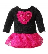 Glittery Heart Sweater Doll Clothes Outfit for 18 inch Doll