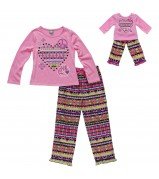 "My Little Hipster" Two Piece Pajama Sleepwear Set and Doll Outfit
