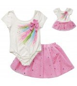 "Soaring Heart" Two Piece Leotard and Tutu Dancewear Set with Dollie Outfit