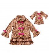 "Leopard Print"Coat with Matching Outfit for 18 inch Play Doll