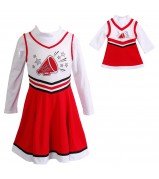 "Red Cheer" Active Wear Dress with Matching Outfit for 18 inch Play Doll