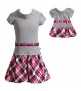 "Plaids" Fashion Dress with Matching Outfit for 18 inch Play Doll 