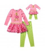 "Gingerbread Man" Legging Set with Matching Outfit for 18 inch Play Doll