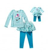 "Snowman Skirted" Legging Set with Matching Outfit for 18 inch Play Doll
