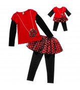 "Purse Skirted" Legging Set with Matching Outfit for 18 inch Play Doll