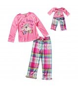 "Beary Cool Long Sleeve" Two Piece Sleepwear Set with Matching Outfit for 18 inch Play Doll