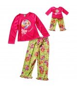 "Lollipop Long Sleeve" Two Piece Sleepwear Set with Matching Outfit for 18 inch Play Doll