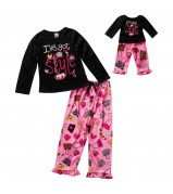 "I've Got Style" Two Piece Sleepwear Set with Matching Outfit for 18 inch Play Doll