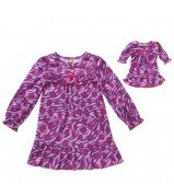 Pink Hearts on Purple Nightgown