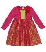  Matchbacks! "Garden Party" Long Sleeve Mock Shrug Dress - Girl Outfit Only