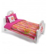 Complete Wooden Doll Bed Set for 18 inch Play Dolls