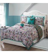 "Paisley Daisy-ly" Reversible Bedding Set with 18 inch Soft Doll - FULL
