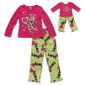 "Love-ly Dreams" Two Piece Pajama Sleepwear Set with Doll Outfit